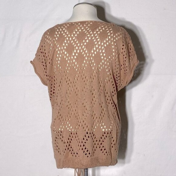 5/$25 Blue Bird Nude Open Knit Tie Waist  Sweater M - Picture 4 of 14